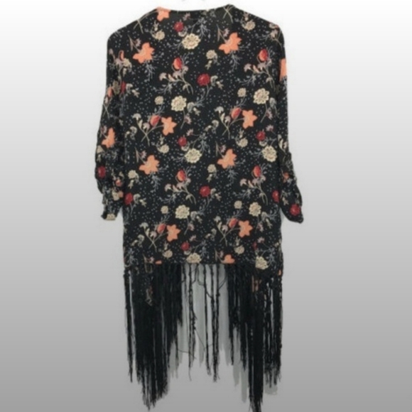 Torrid Wrap Cardigan Fringe Kimono Size 3 X - Picture 5 of 5